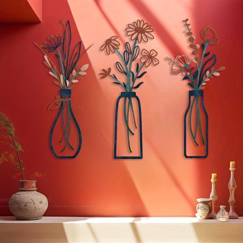 Home Decor Event - 3 Grandes Esculturas Florais de Parede
