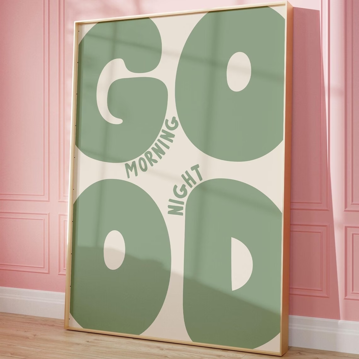 Home Decor Green - Arte de parede moderna com citação