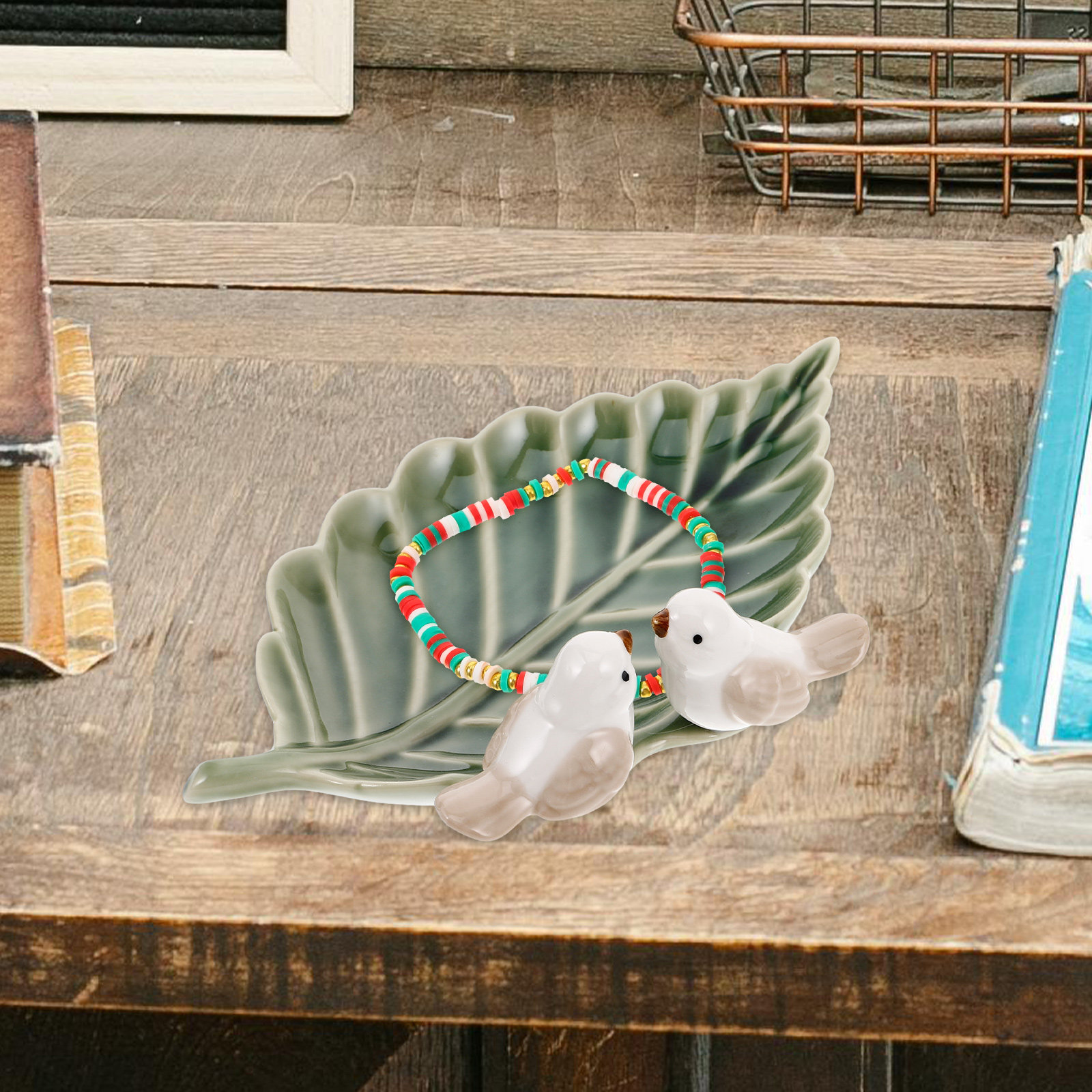 Ceramic Trinket Dish - Prato Decorativo de Cerâmica com Pássaro