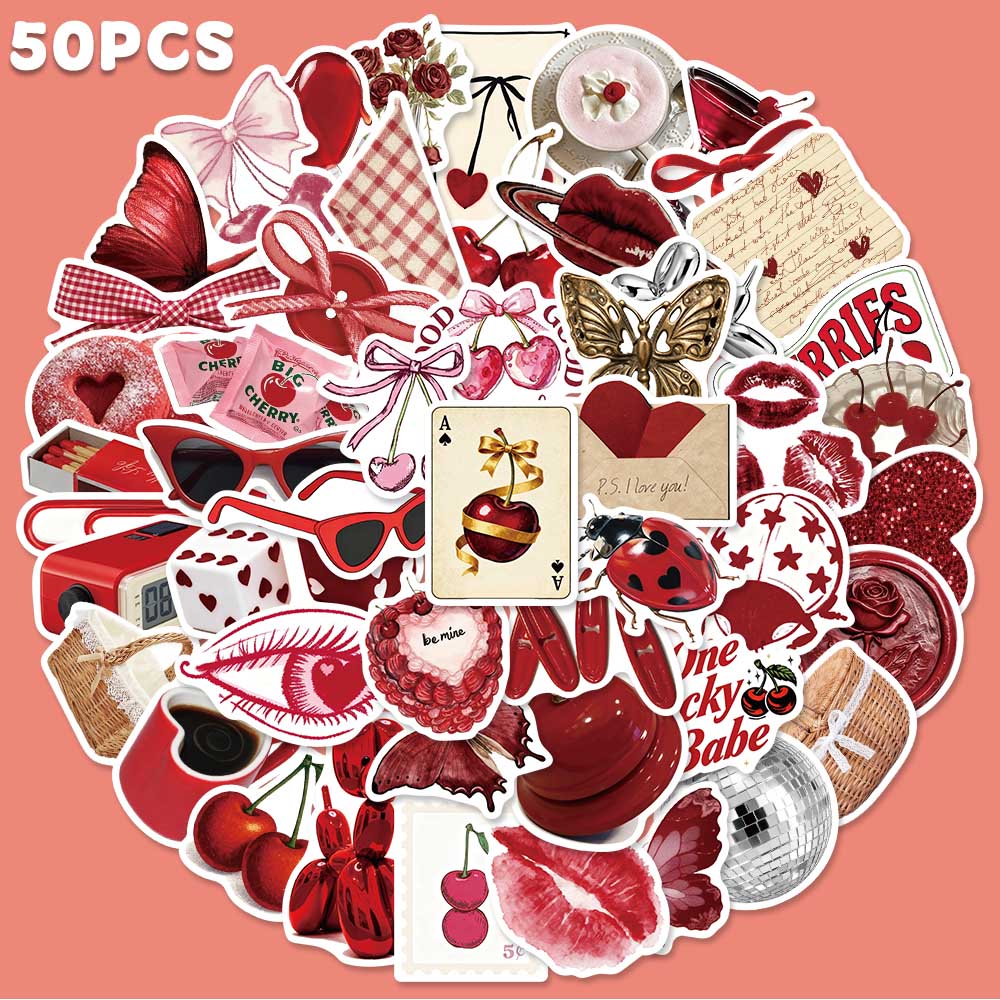 Home Decor Wall Panels - 50 pçs cereja colorido graffiti adesivo