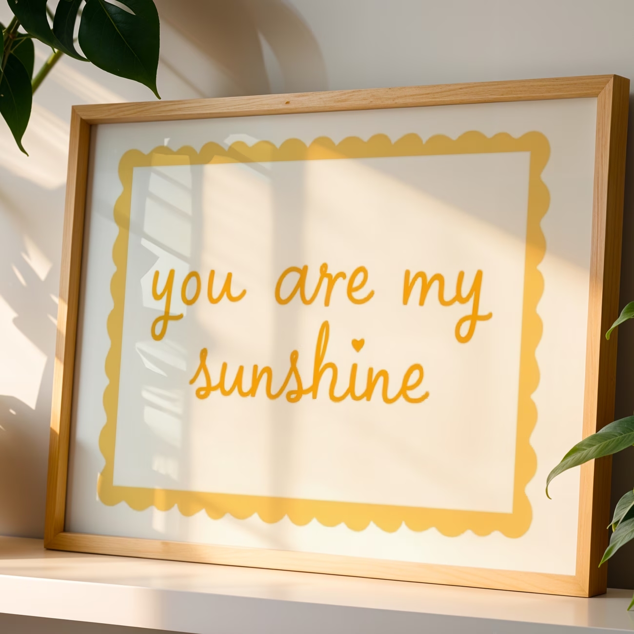 Home Decor Yellow - Arte de parede moderna com citação