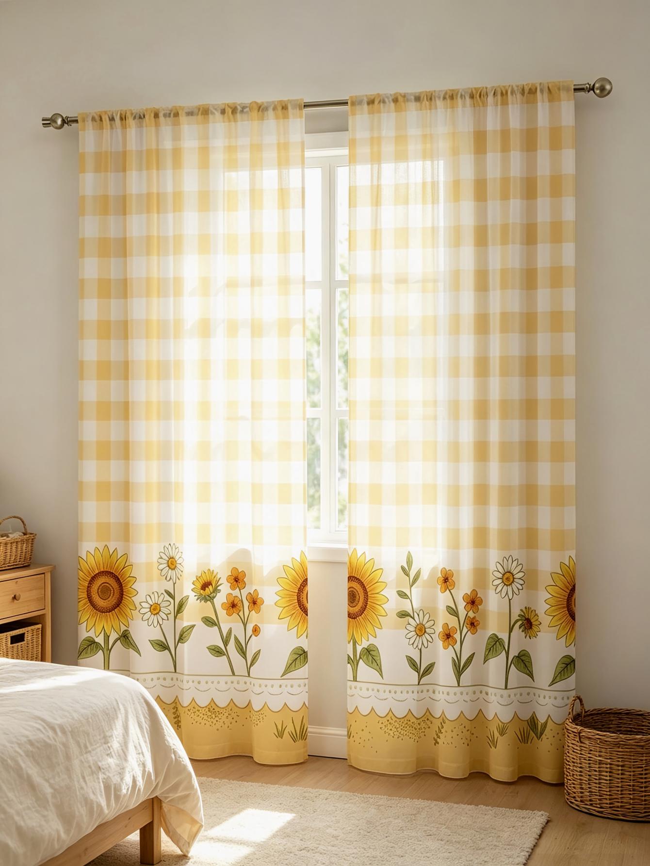 2 Peças de Cortina Transparent - Home Decor Yellow avaliação e preço