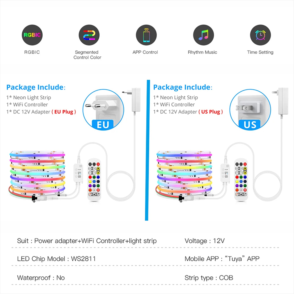 Fita LED Inteligente Tuya WiFi - Home Decor App Free avaliação e preço