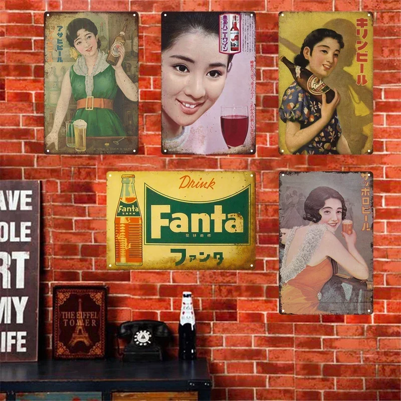 Sinais de estanho retro estilo - Home Decor Japanese avaliação e preço