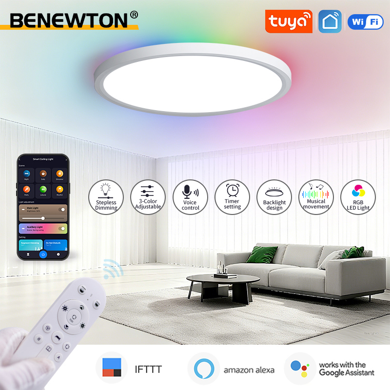 BENEWTON Tuya Smart WiFi Luz d - Home Decor App Free avaliação e preço